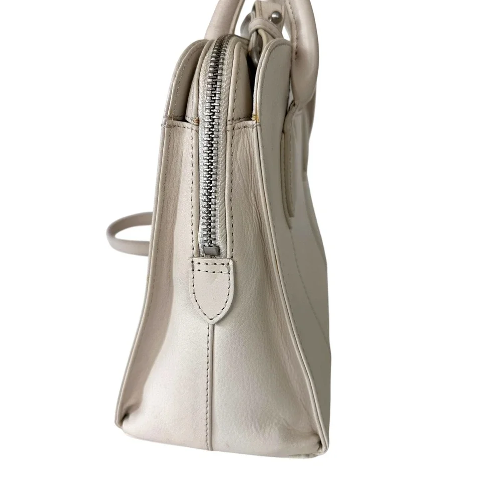 Radley London Medium Satchel Chalk Leather Purse Crossbody Shoulder‎ Handbag